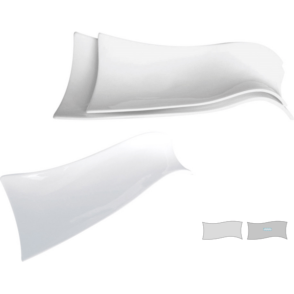 Dishes with White Porcelain Tile Shape